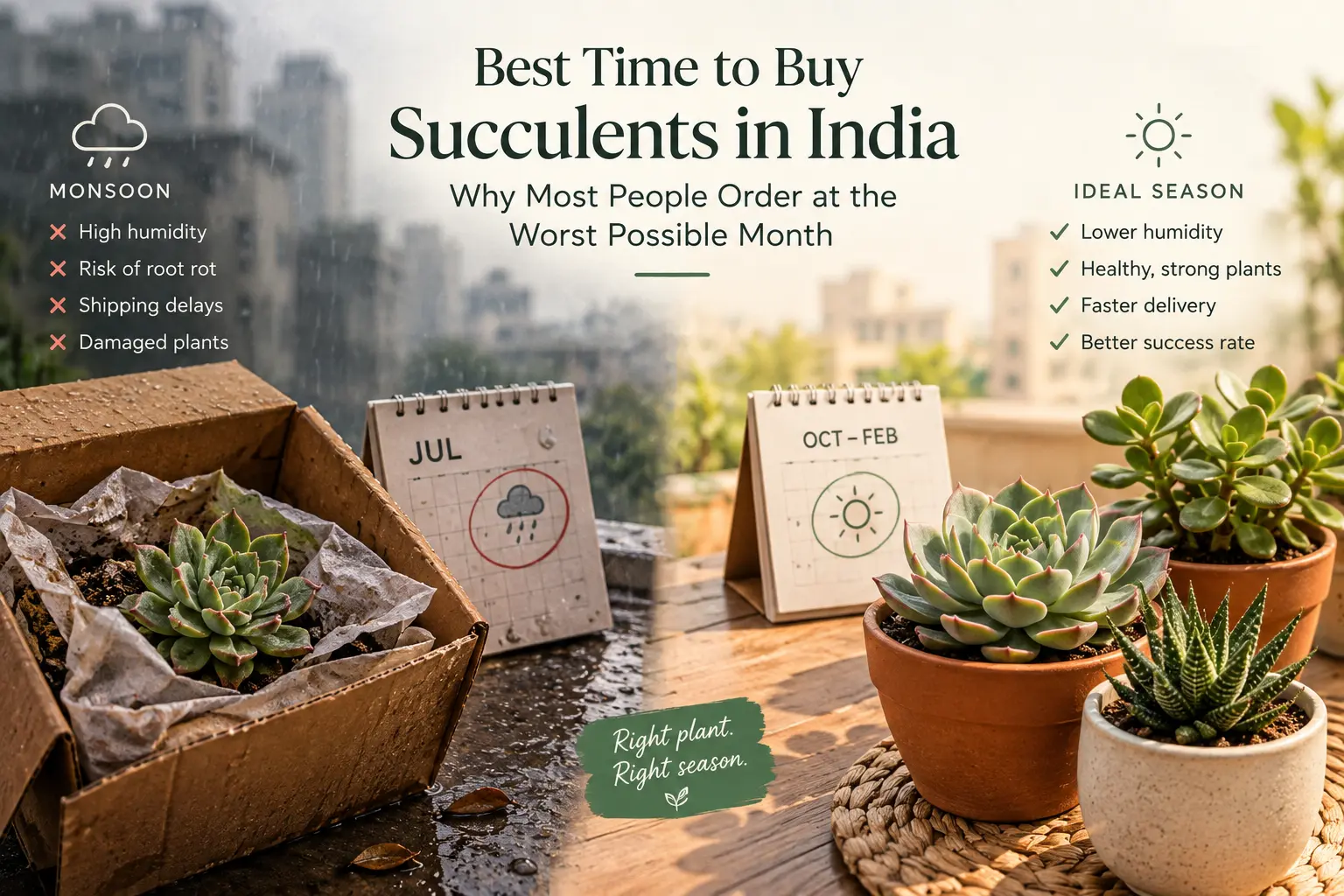 Best Time to Buy Succulents in India Why Most People Order at the Worst Possible
